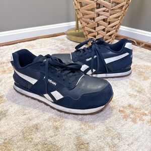 Reebok Men's Classic Navy and White Running Sneakers